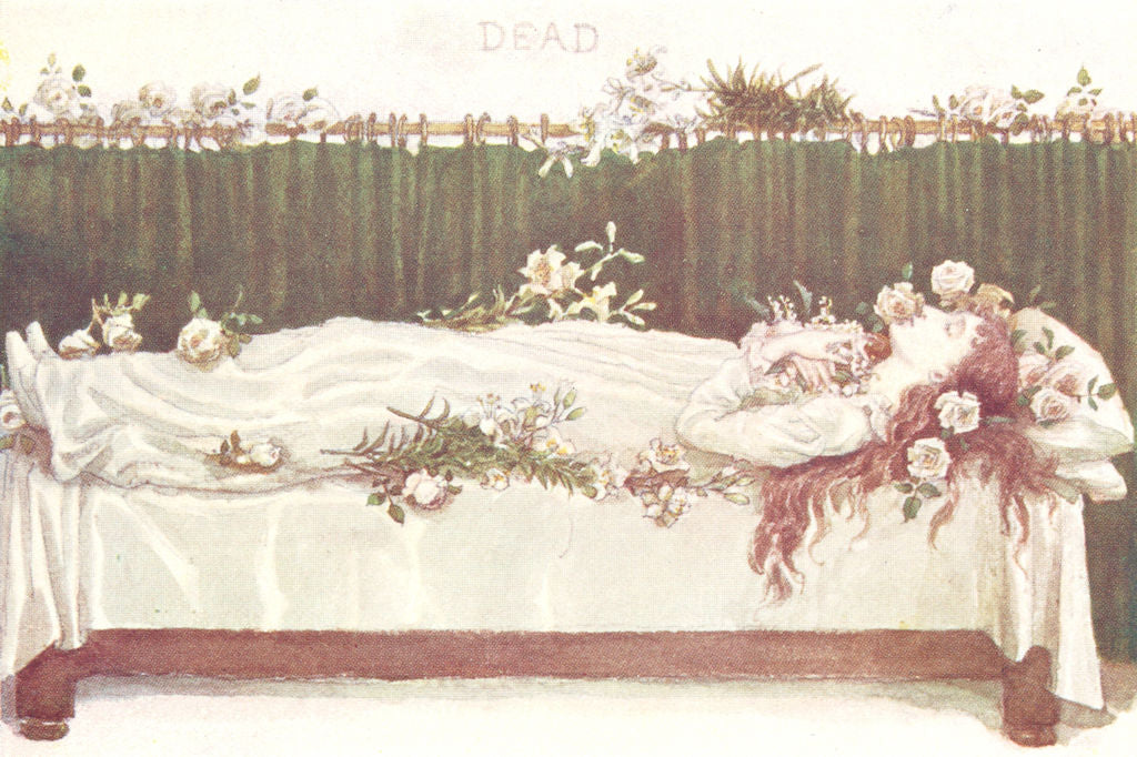 KATE GREENAWAY. 'Dead' 1905 old antique vintage print picture